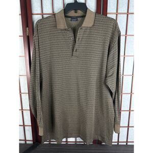 Como Sport Men's long sleeve shirts/loose knit cooling black and gold size large